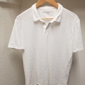 John Varvatos white mens polo